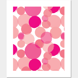 Pink Circles Seamless Pattern 039#001 Posters and Art